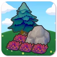 Pointy tree-shaded rocky tall grass image