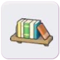 Decorative bookshelf icon