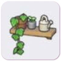 Decorative plant shelf icon