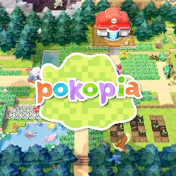 Pokopia.Town Pokopia font logo example with screenshot background