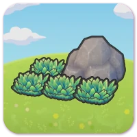 Boulder-shaded tall grass artwork