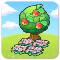 Tree-shaded flower bed artwork